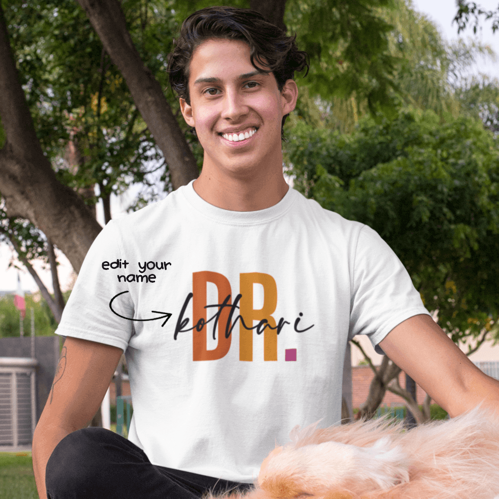 Personalised Dr. Name Art Unisex Tshirt | Customised Gift for Doctors - Gift Lift