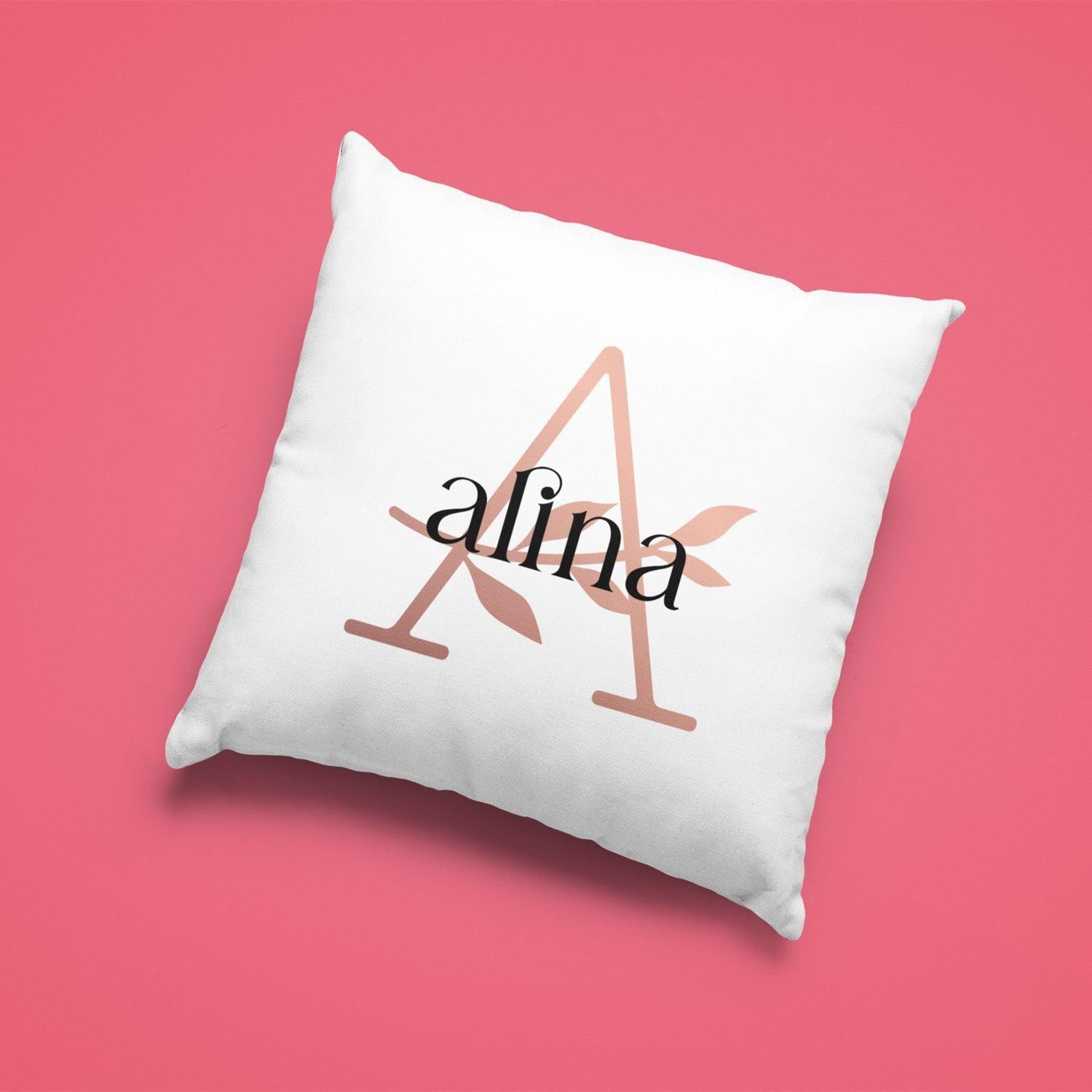 Personalised Floral Monogram Cushion Cover - Gift Lift