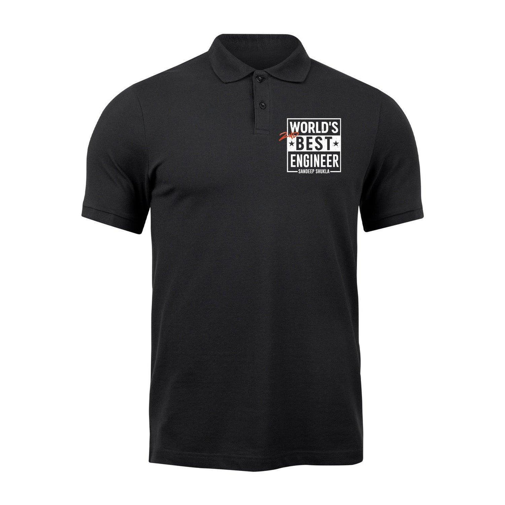 Personalised Gift Prank - Polo T-Shirt - World's 2nd Best Engineer - Gift Lift