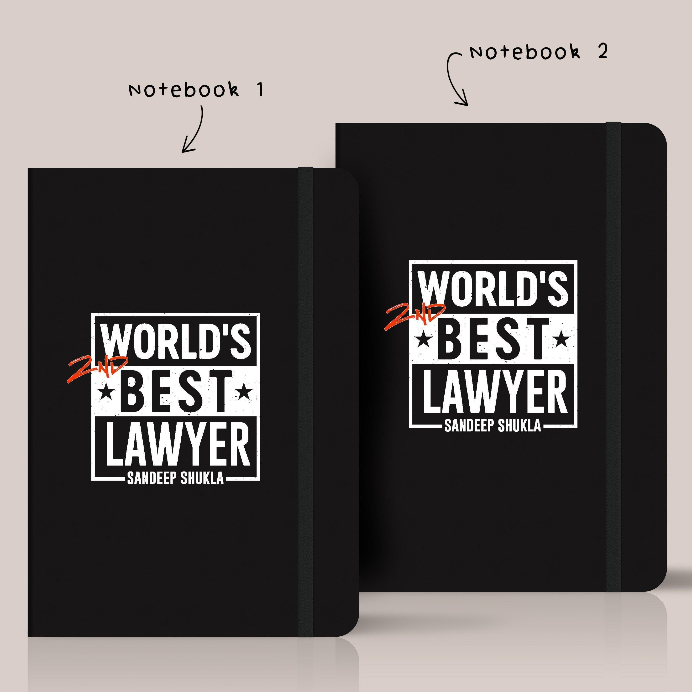 Personalised Gift Prank - Set of 2 Notebooks - World's 2nd Best Lawyer - Gift Lift