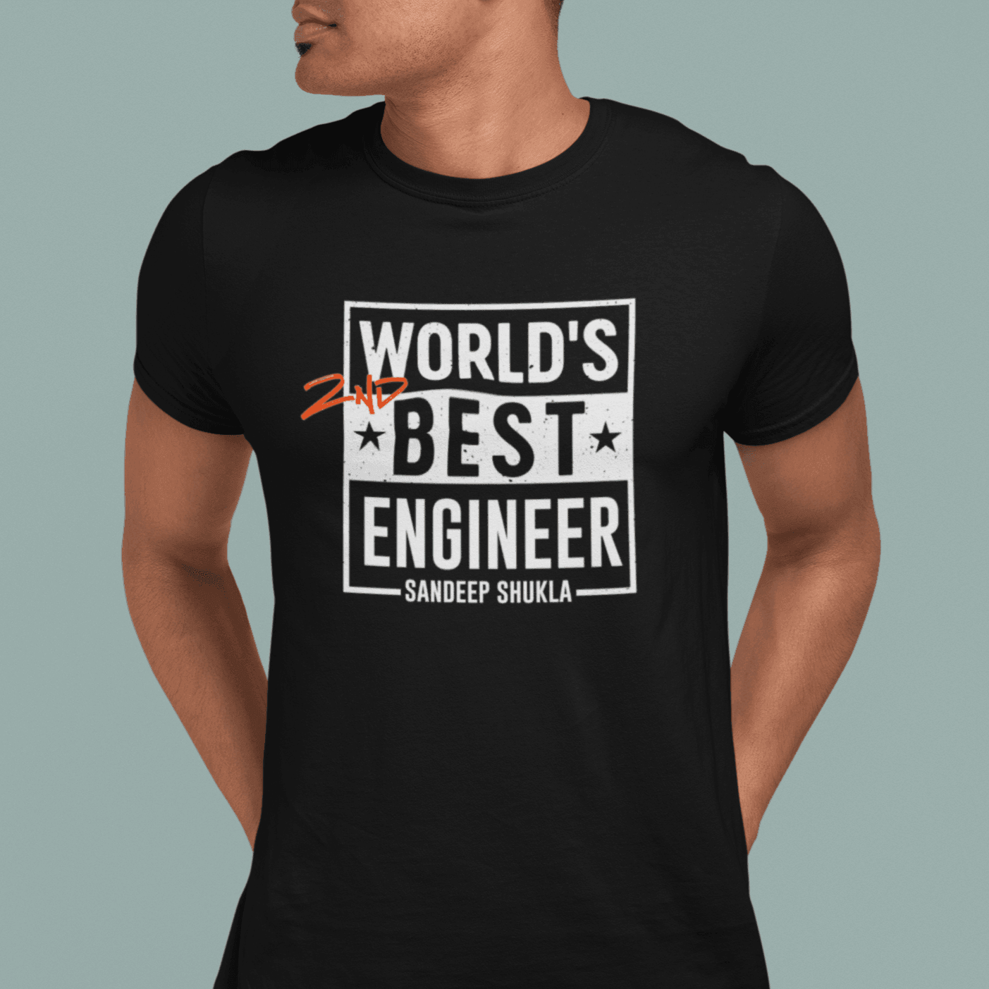 Personalised Gift Prank - T-Shirt - World's 2nd Best Engineer - Gift Lift