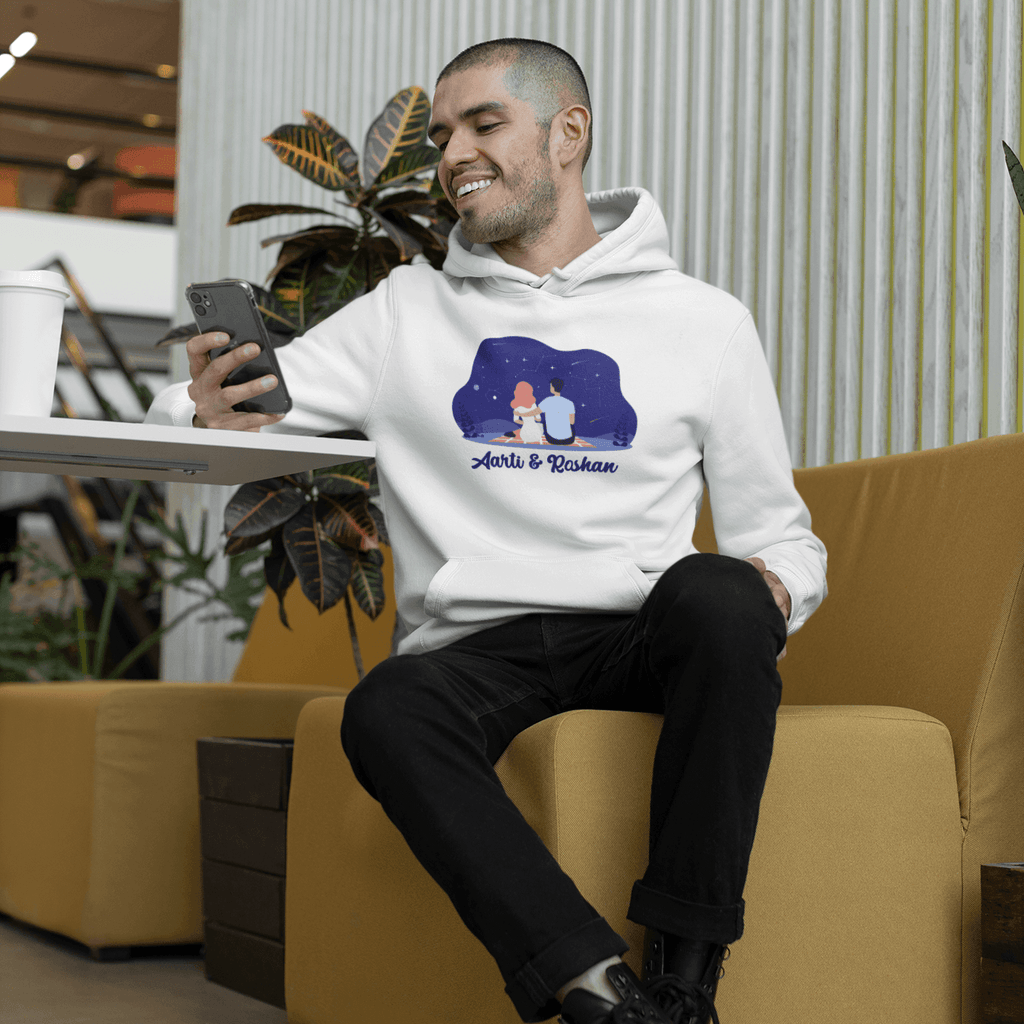Personalised Hoodie | Couple Name Unisex Design | Customised Hoodie For Couples - Gift Lift