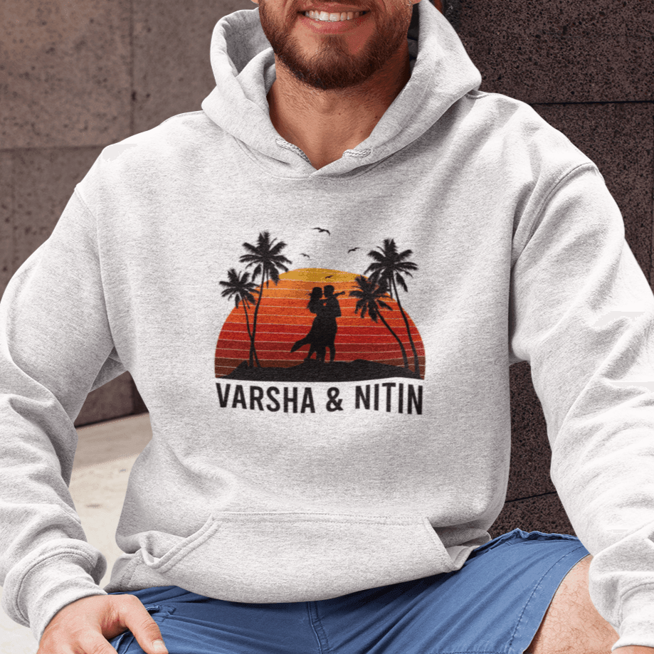 Personalised hoodies for Couples | Sunset Couple Name Unisex Hoodie | Customised gifts for Couples - Gift Lift