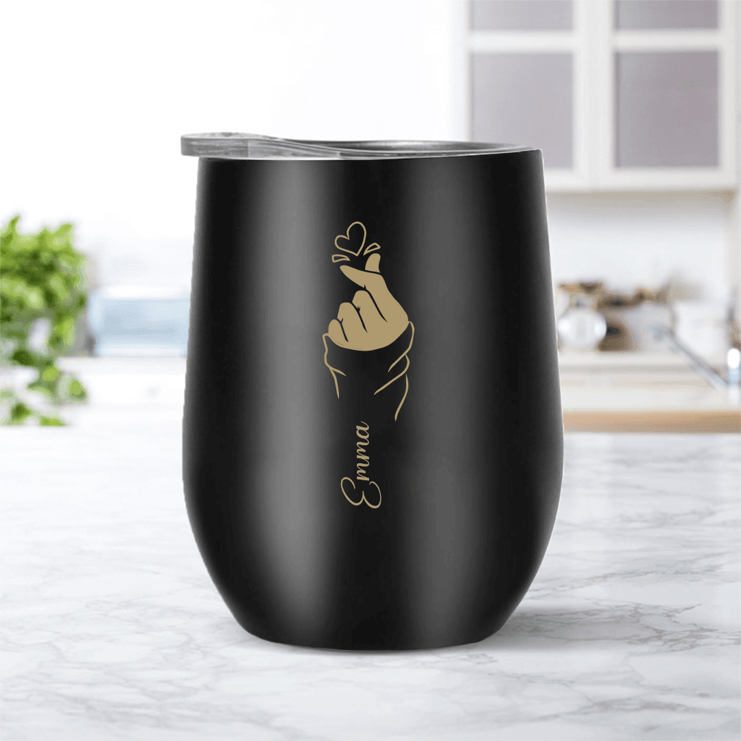 Personalised Hot and Cold Steel glass for BTS Fans | Saranghae Icon Design - Gift Lift