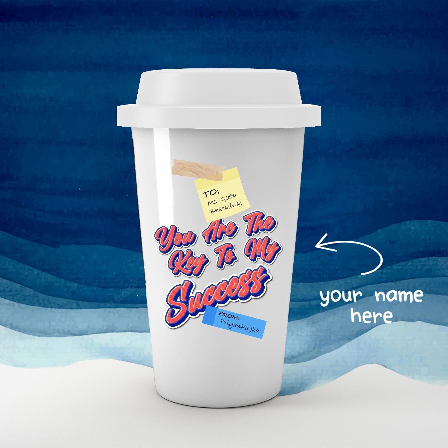Personalised Key To Success Teacher Art Tumbler - Gift Lift