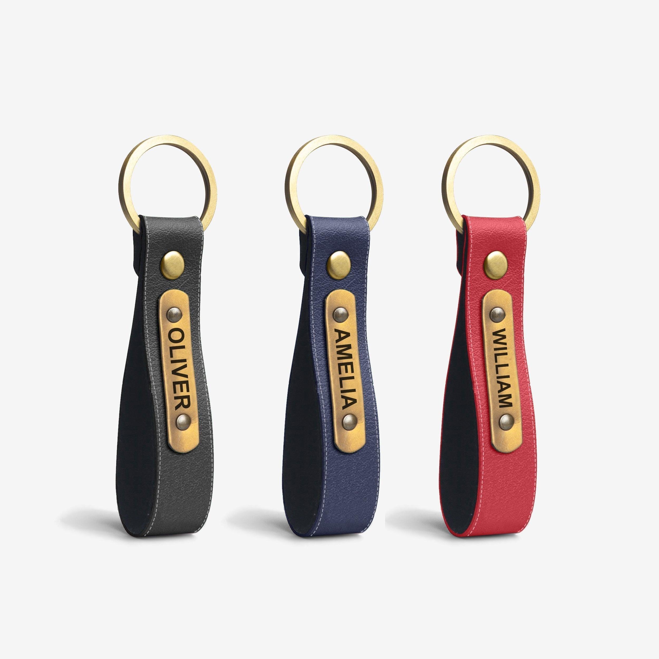 Personalised Leather Keychain - Set Of 3 - Gift Lift