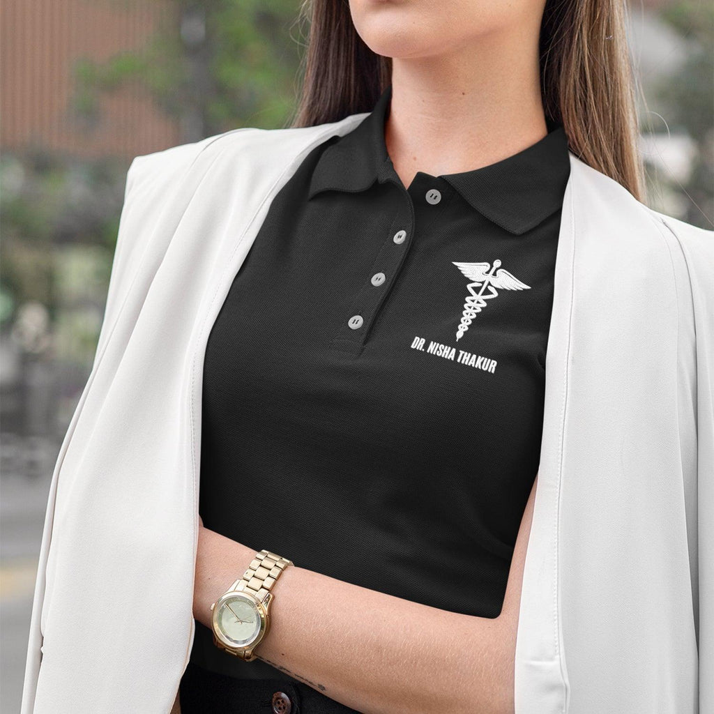 Personalised Medical Symbol Doctor Name Unisex Polo T-Shirt | Personalised GIft for Doctors - Gift Lift