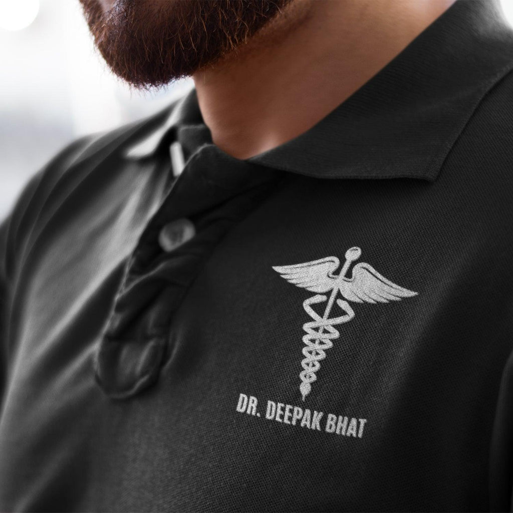 Personalised Medical Symbol Doctor Name Unisex Polo T-Shirt | Personalised GIft for Doctors - Gift Lift