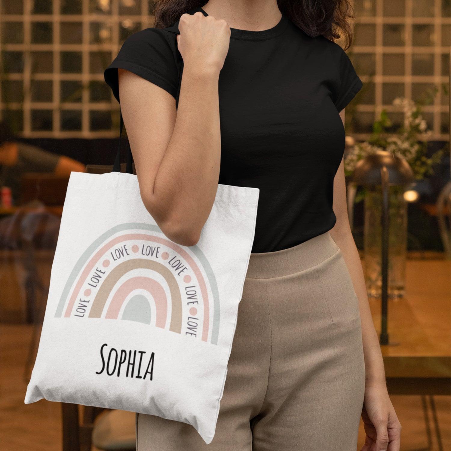 Personalised Modern Love Rainbow tote bag - Gift Lift