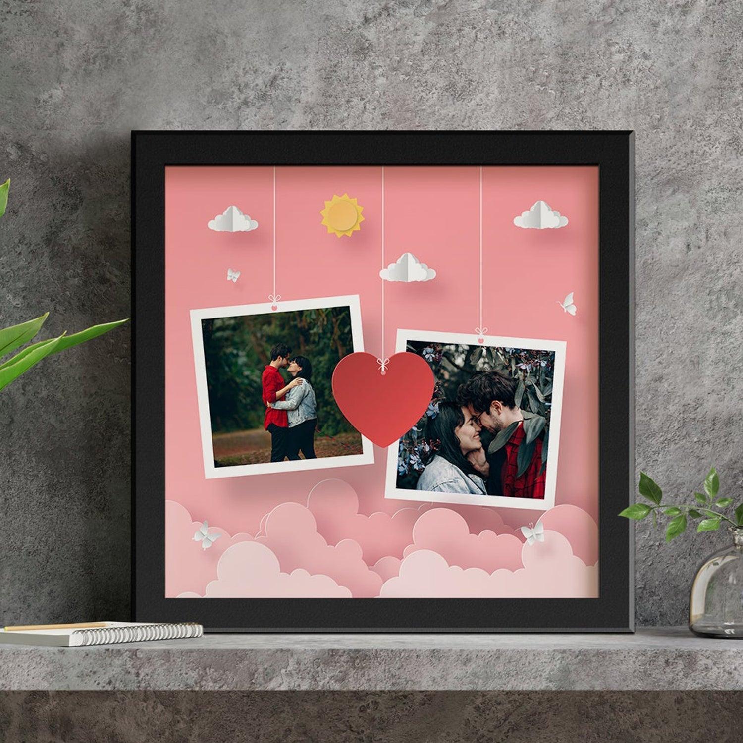 Personalised Photo Frame With Heart Shape Balloon Sky for Him/Her | Gifts - Gift Lift