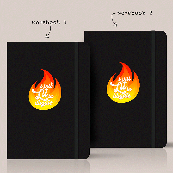 Personalised set of 2 Notebooks for Advocates - Lit in litigate - Gift Lift