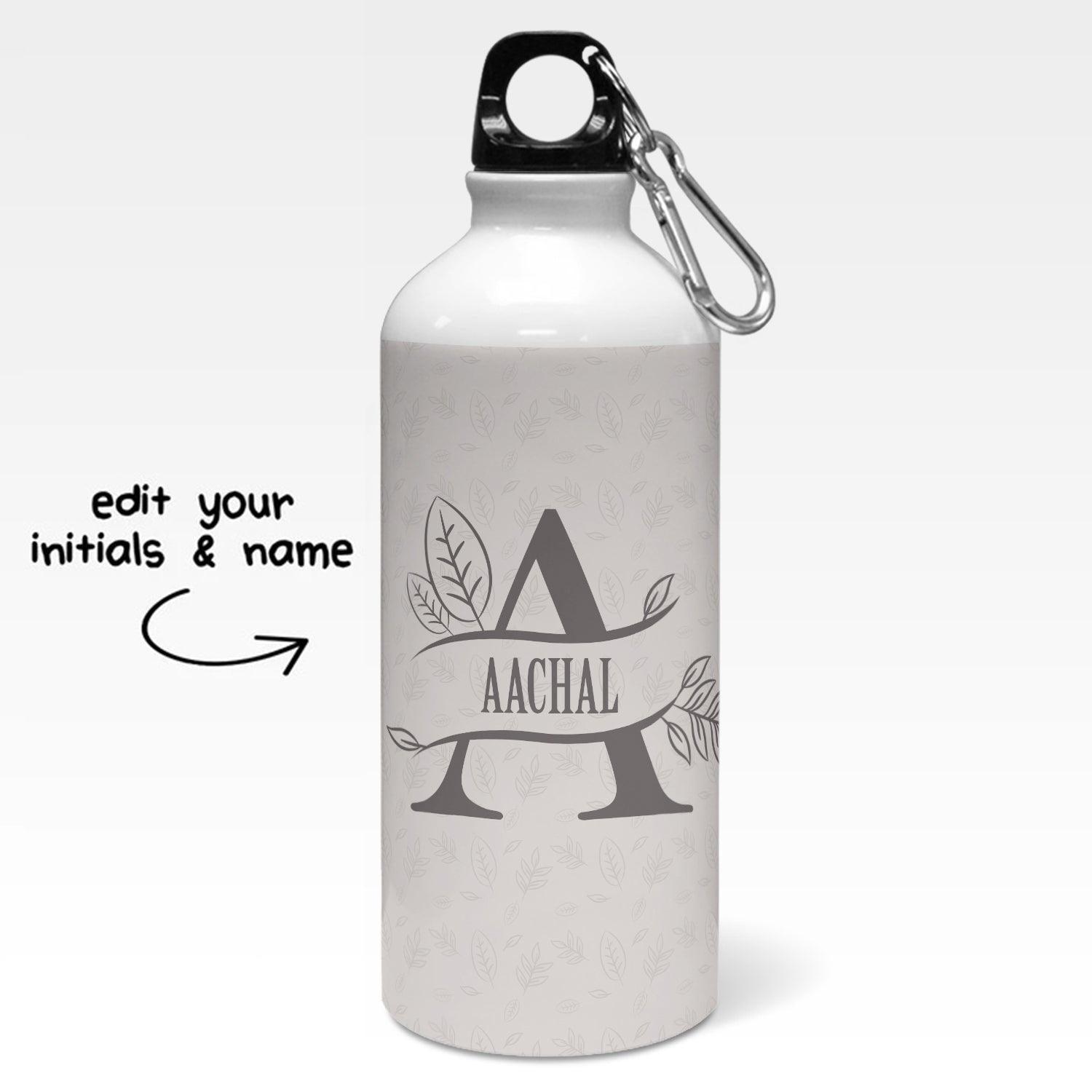 Personalised Split Letters With Leaves Sipper Bottle - Gift Lift
