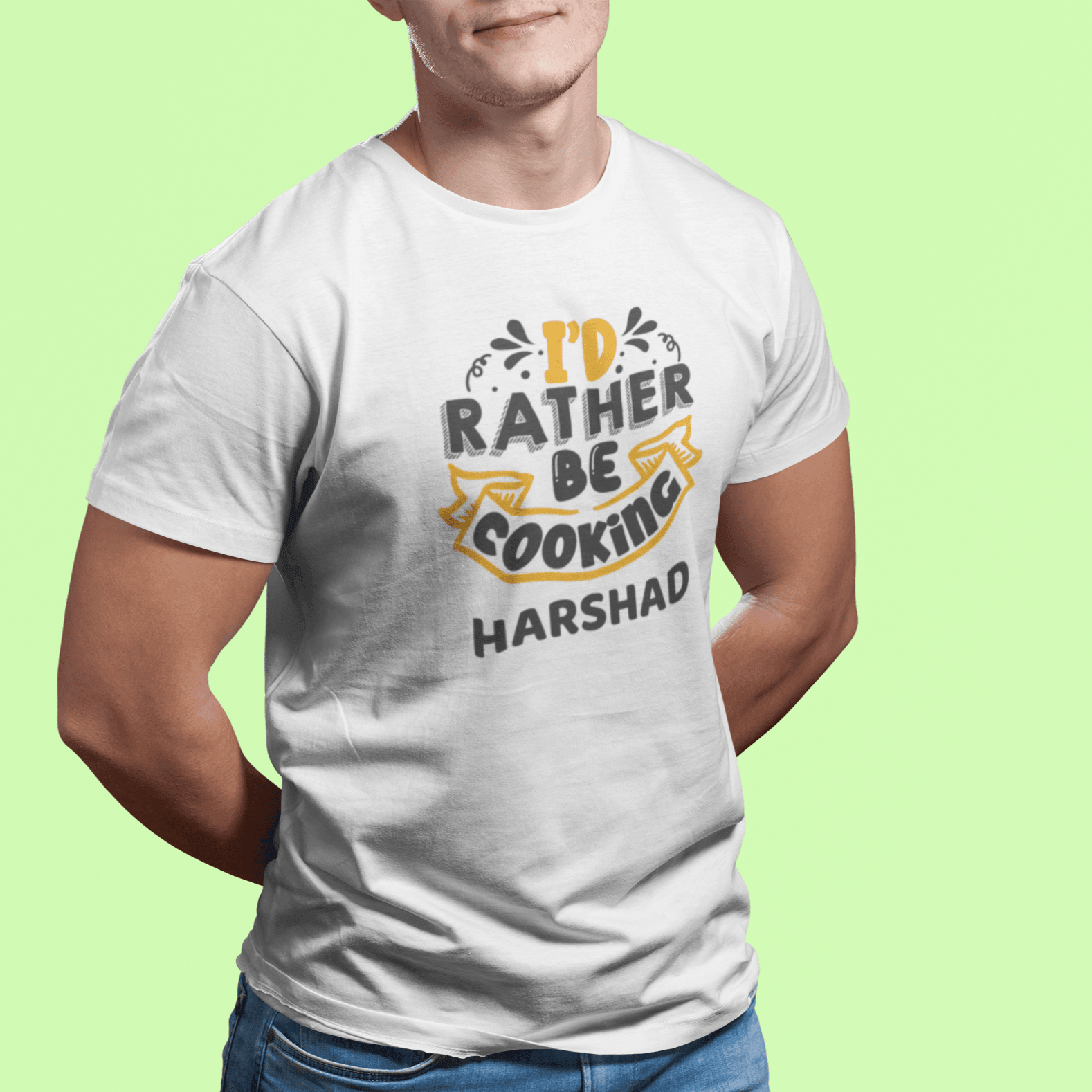 Personalised T-Shirt for Chefs | I'd rather be Cooking | Ideal Gift For Chefs - Gift Lift