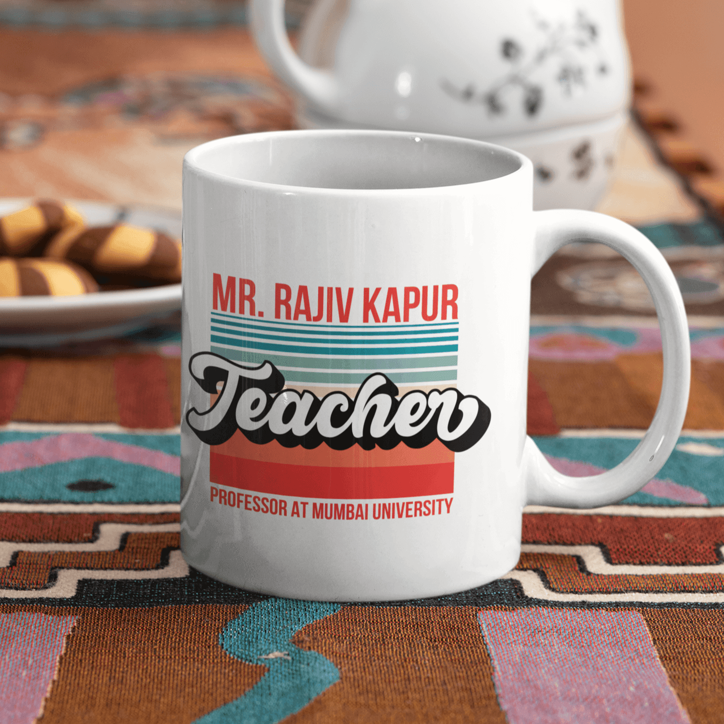 Personalised Teacher Retro Art Coffee Mug - Gift Lift