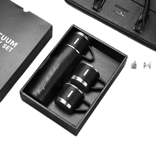Personalised Thermos With Cup Lid 3 ups Gift Box Set for Travel Outdoor Camping - Gift Lift