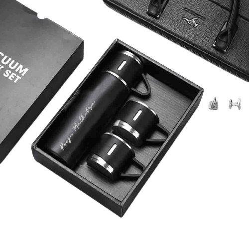 Personalised Thermos With Cup Lid 3 ups Gift Box Set for Travel Outdoor Camping - Gift Lift