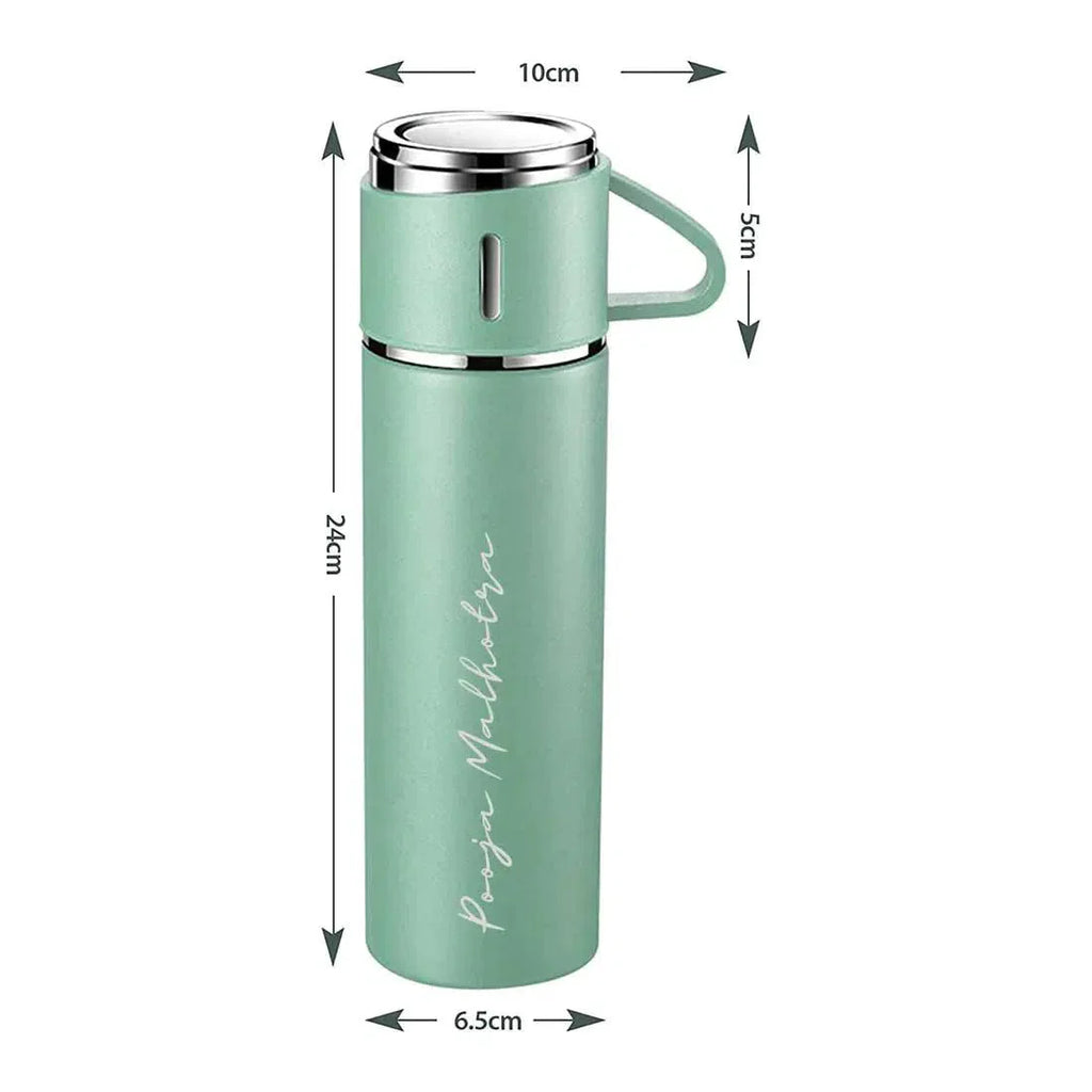 Personalised Thermos With Cup Lid 3 ups Gift Box Set for Travel Outdoor Camping - Gift Lift