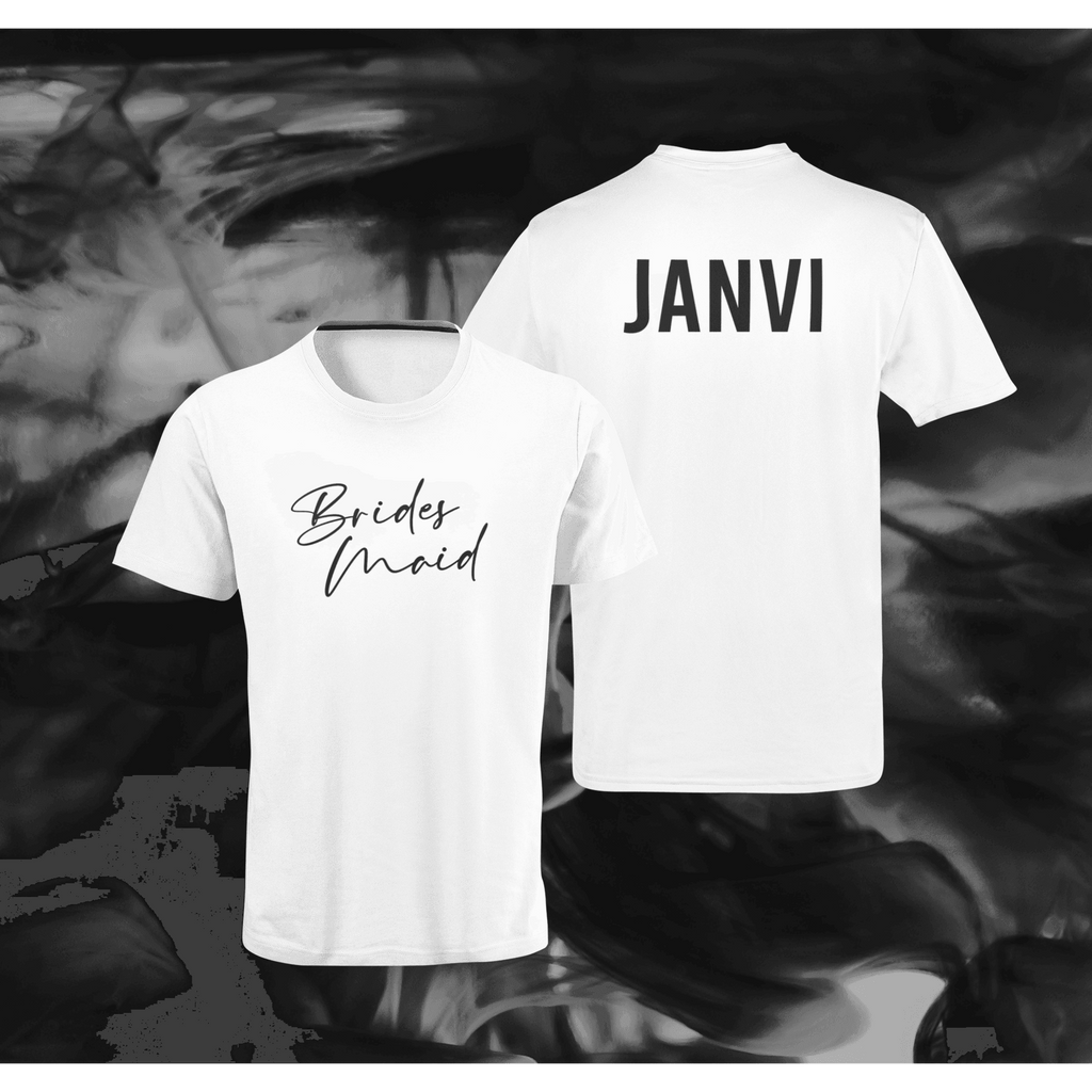 Personalised Tshirt - Brides Maid Art Unisex Round Neck Cotton Graphic T Shirt - Gift Lift