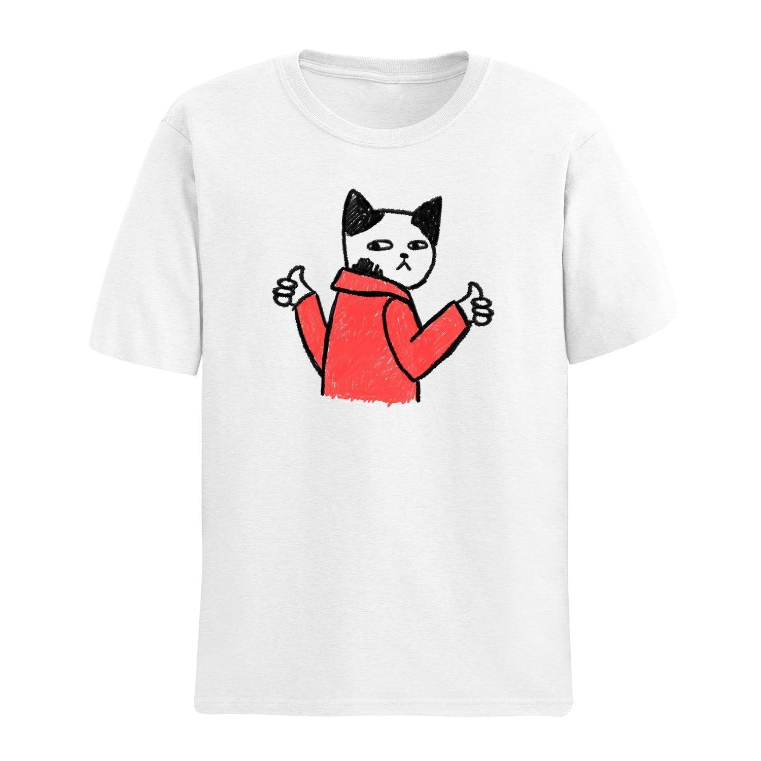Personalised Tshirt - Cat Art Unisex Round Neck Cotton Graphic T Shirt - Gift Lift