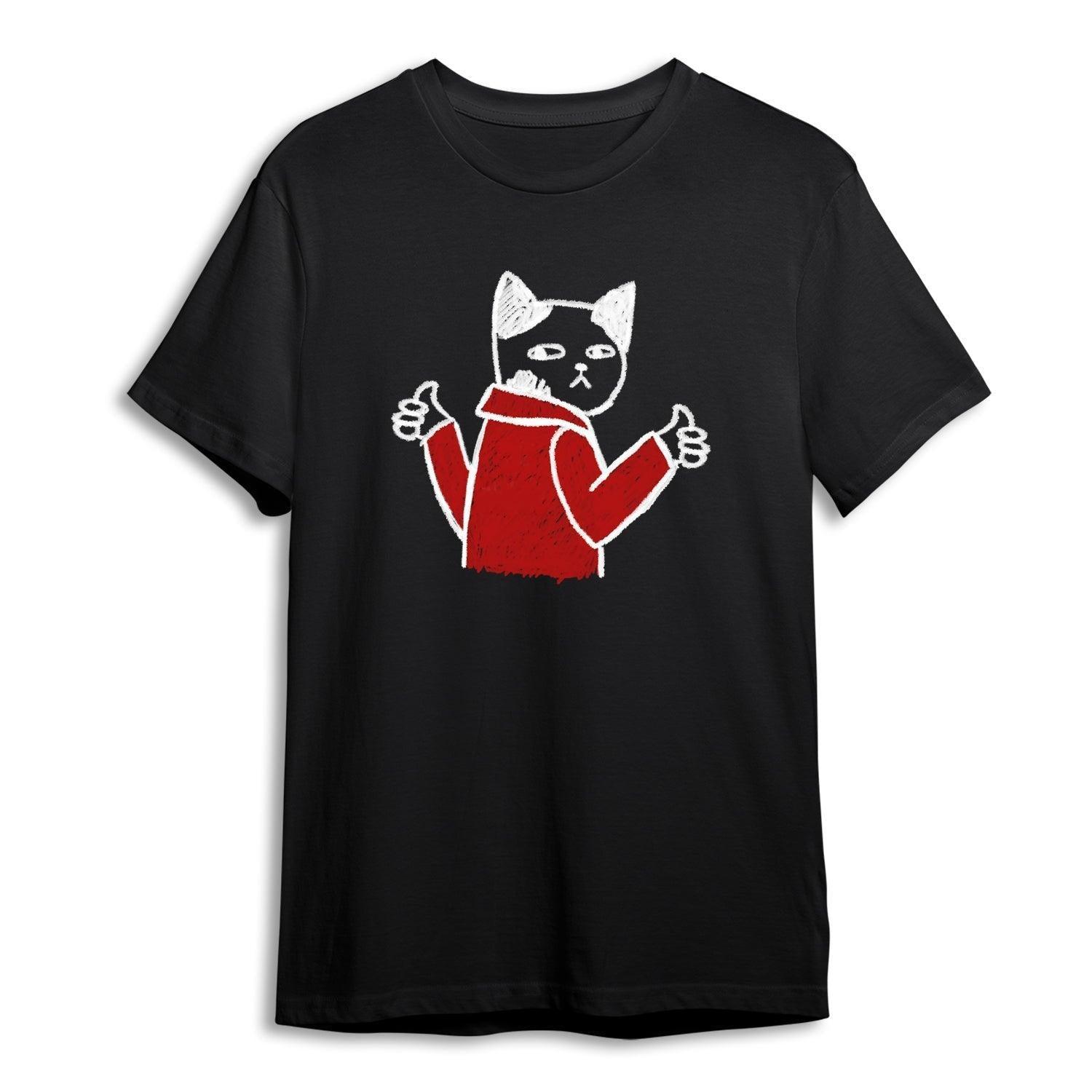 Personalised Tshirt - Cat Art Unisex Round Neck Cotton Graphic T Shirt - Gift Lift
