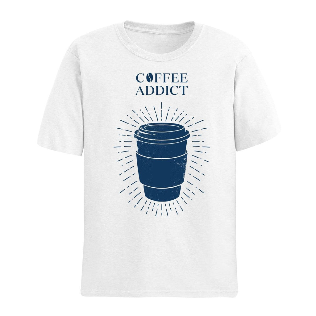 Personalised Tshirt - Coffee Addict Unisex Round Neck Cotton Graphic T Shirt - Gift Lift