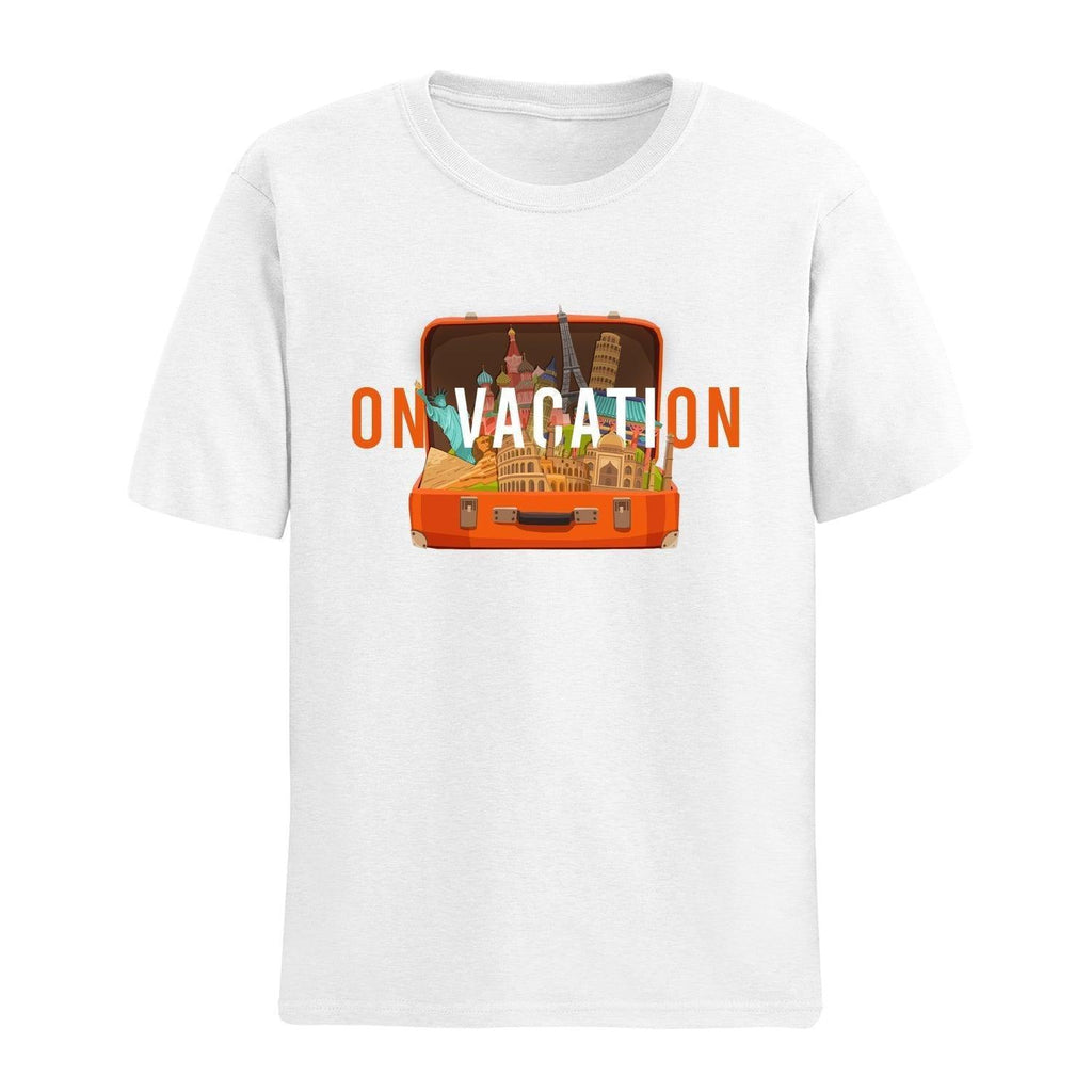 Personalised Tshirt - On Vacation Unisex Round Neck Cotton Graphic T Shirt - Gift Lift