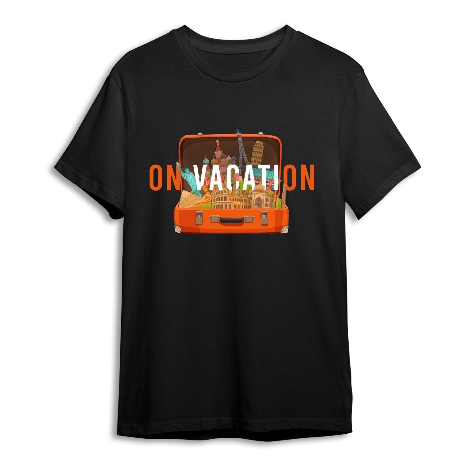 Personalised Tshirt - On Vacation Unisex Round Neck Cotton Graphic T Shirt - Gift Lift