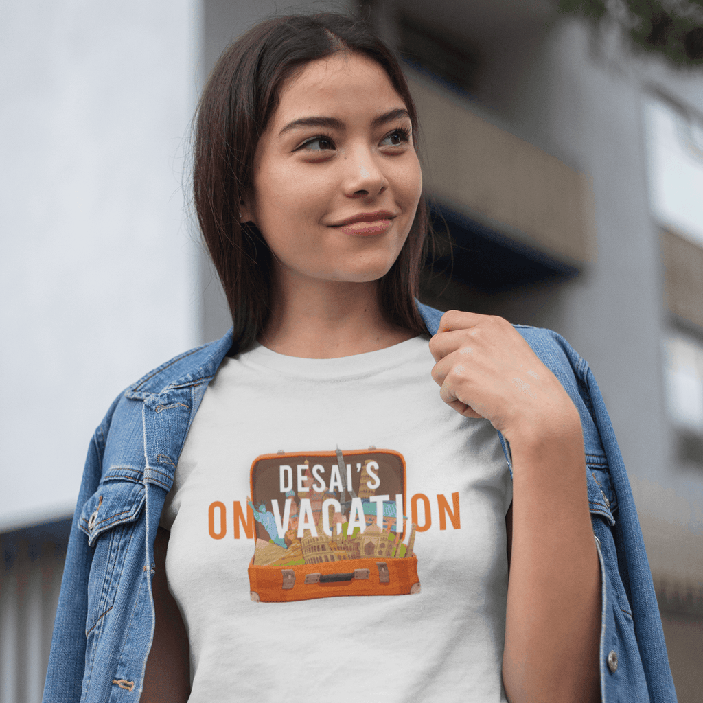 Personalised Tshirt - On Vacation Unisex Round Neck Cotton Graphic T Shirt - Gift Lift