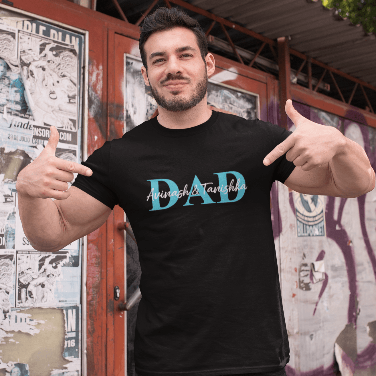 Personalised Tshirt - Parent & Child Unisex Round Neck Cotton Graphic T Shirt - Gift Lift