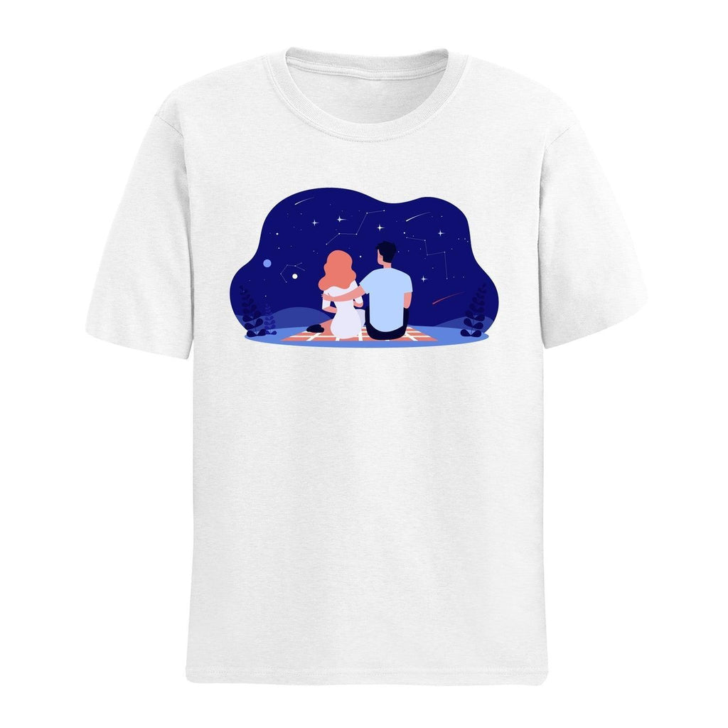 Personalised Tshirt - Romantic Couple Name Unisex Round Neck Cotton Graphic T Shirt - Gift Lift