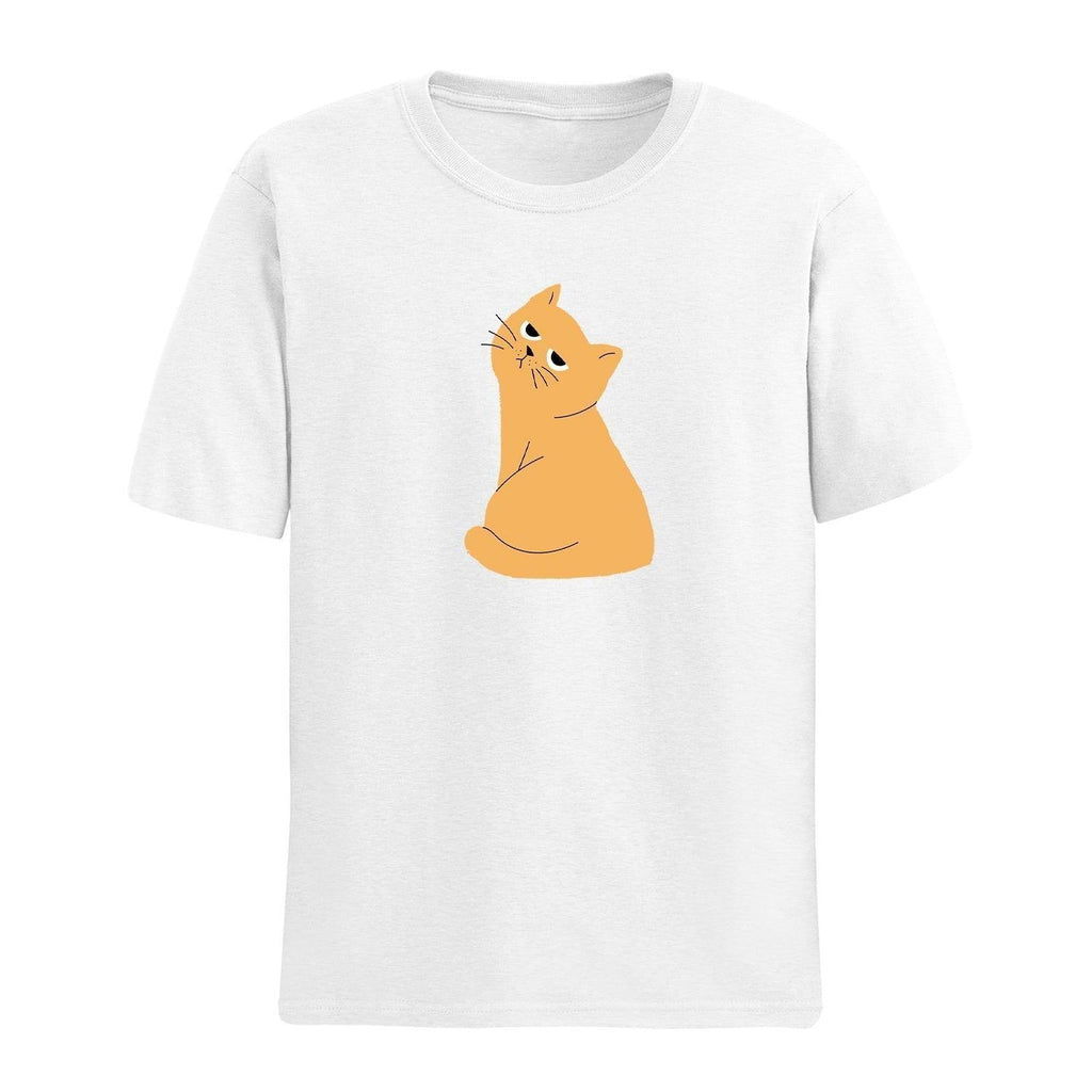 Personalised Tshirt - Sarcastic Cat Art Unisex Round Neck Cotton Graphic T Shirt - Gift Lift