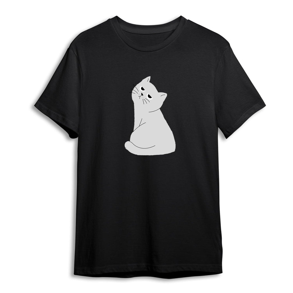 Personalised Tshirt - Sarcastic Cat Art Unisex Round Neck Cotton Graphic T Shirt - Gift Lift