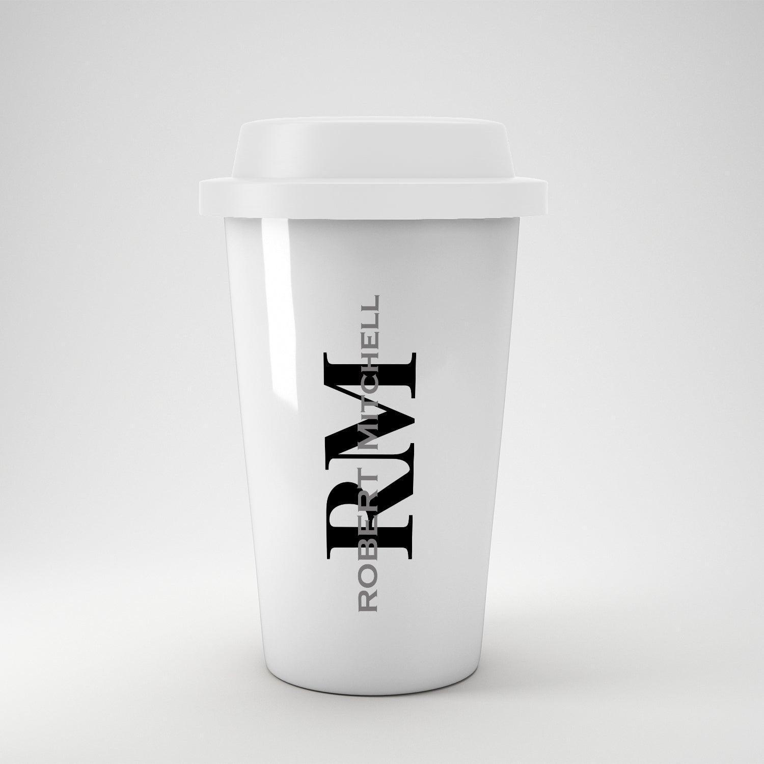 Personalised Vertical Modern Name Style Coffee Tumbler - Gift Lift