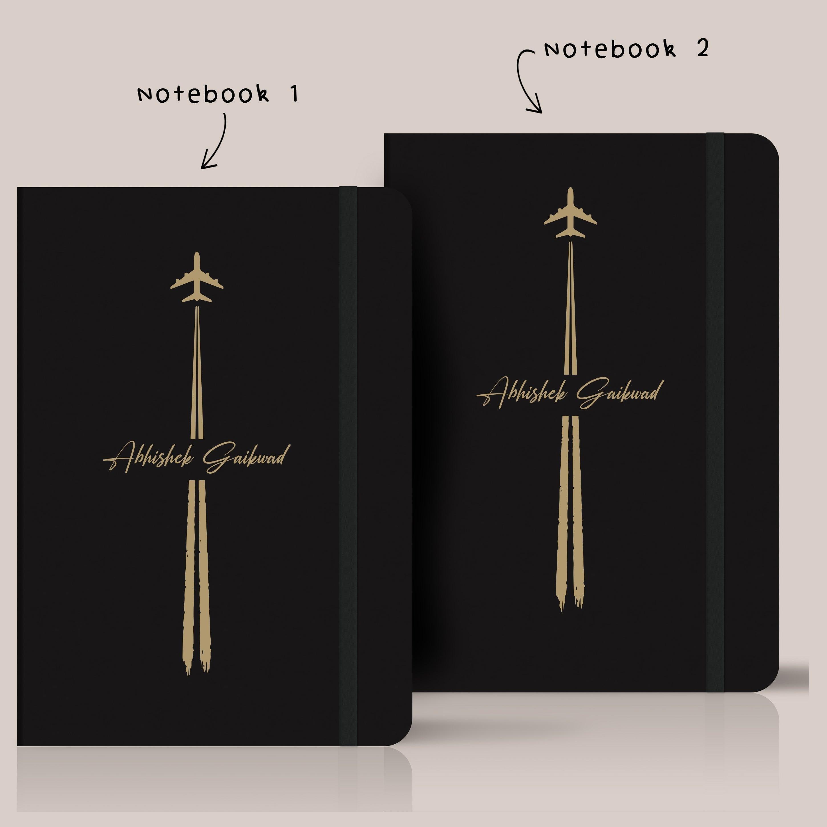 Personalized Aviation Runway Art Name Notebook - Set of 2 - Gift Lift