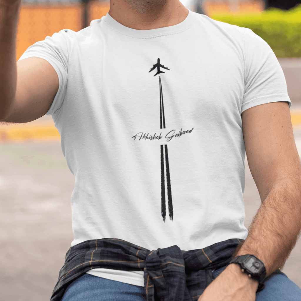 Personalized Aviation Runway Art Name T-Shirt - 100% Cotton - Gift Lift