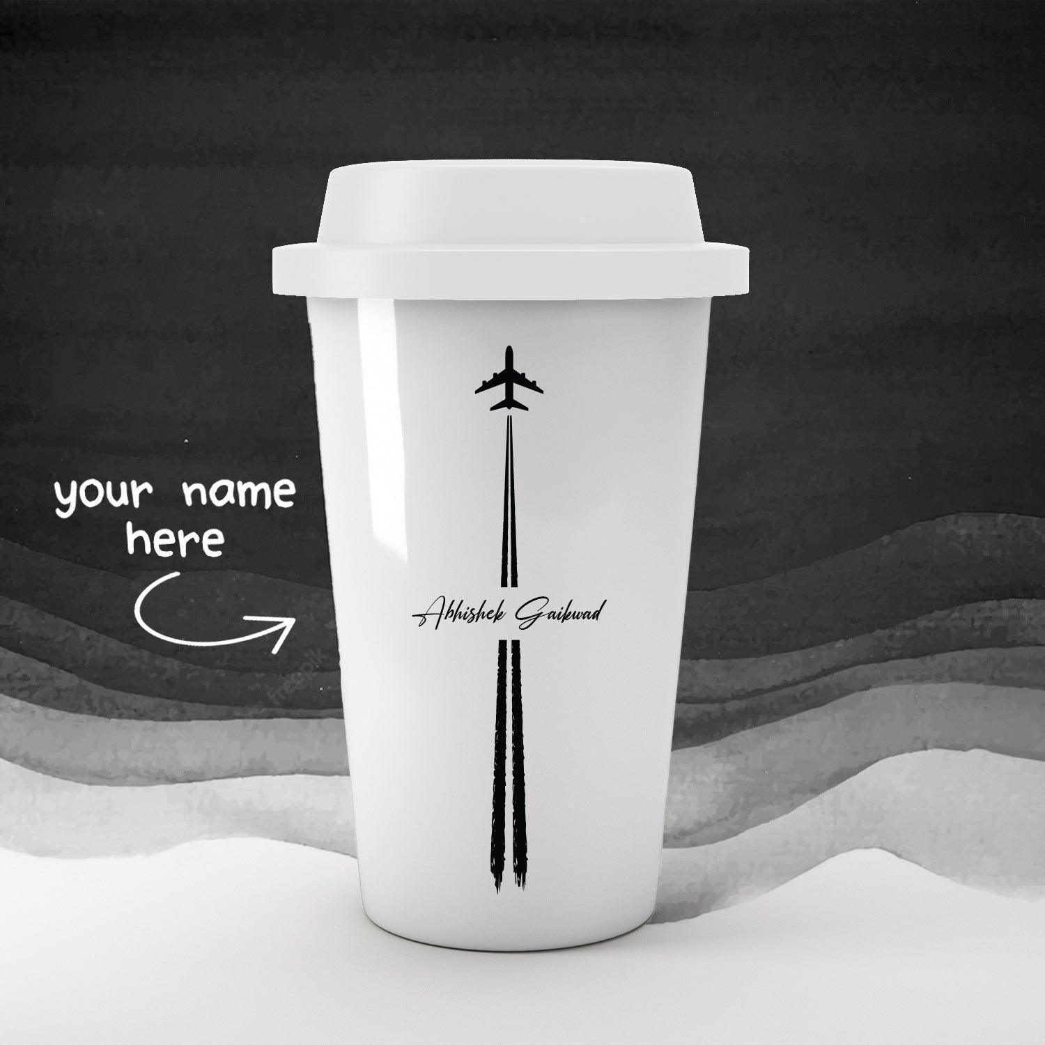 Personalized Aviation Runway Art Name Tumbler - Gift Lift