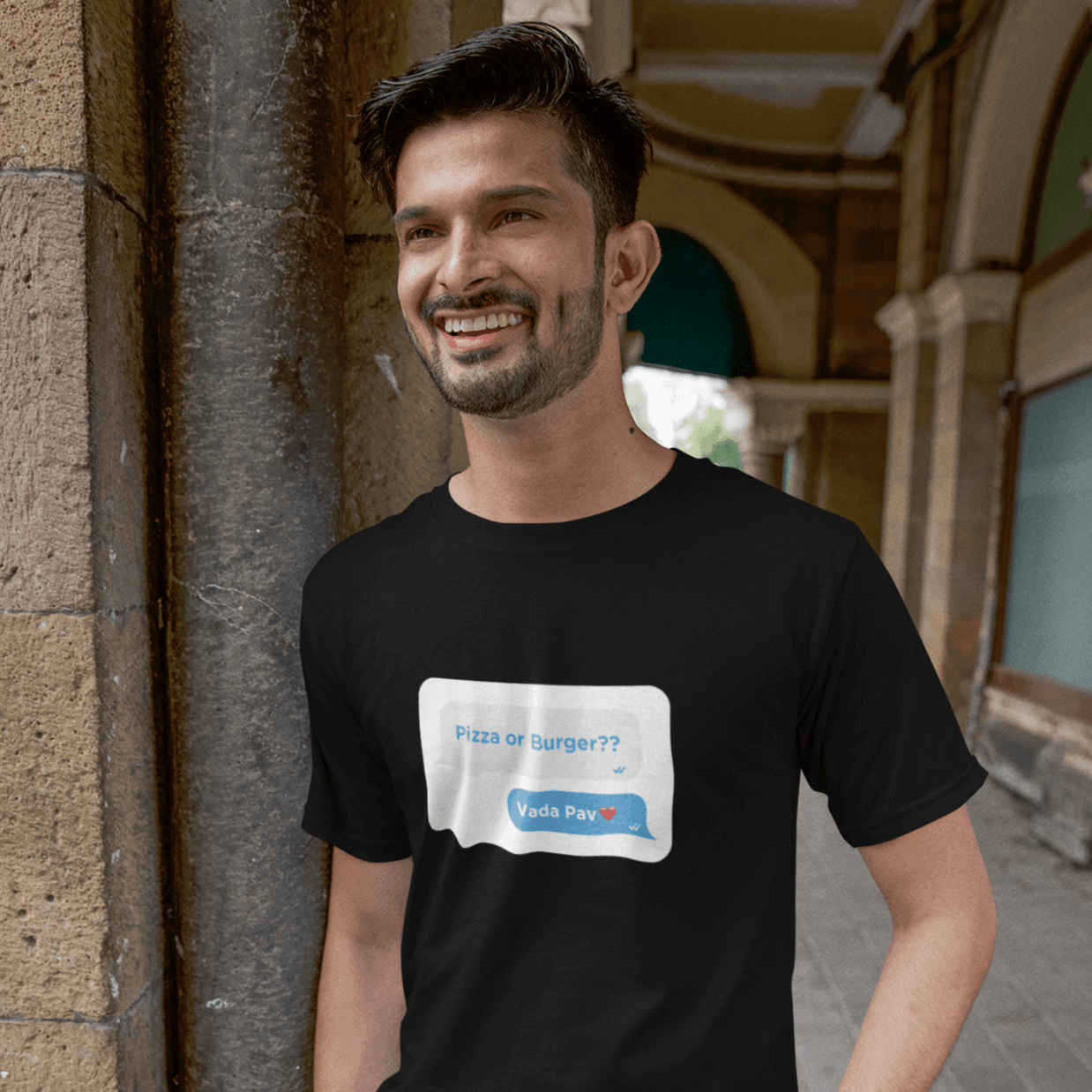 Personalized Black Unisex T-shirt With Your Own Text on Chat Box - Gift Lift