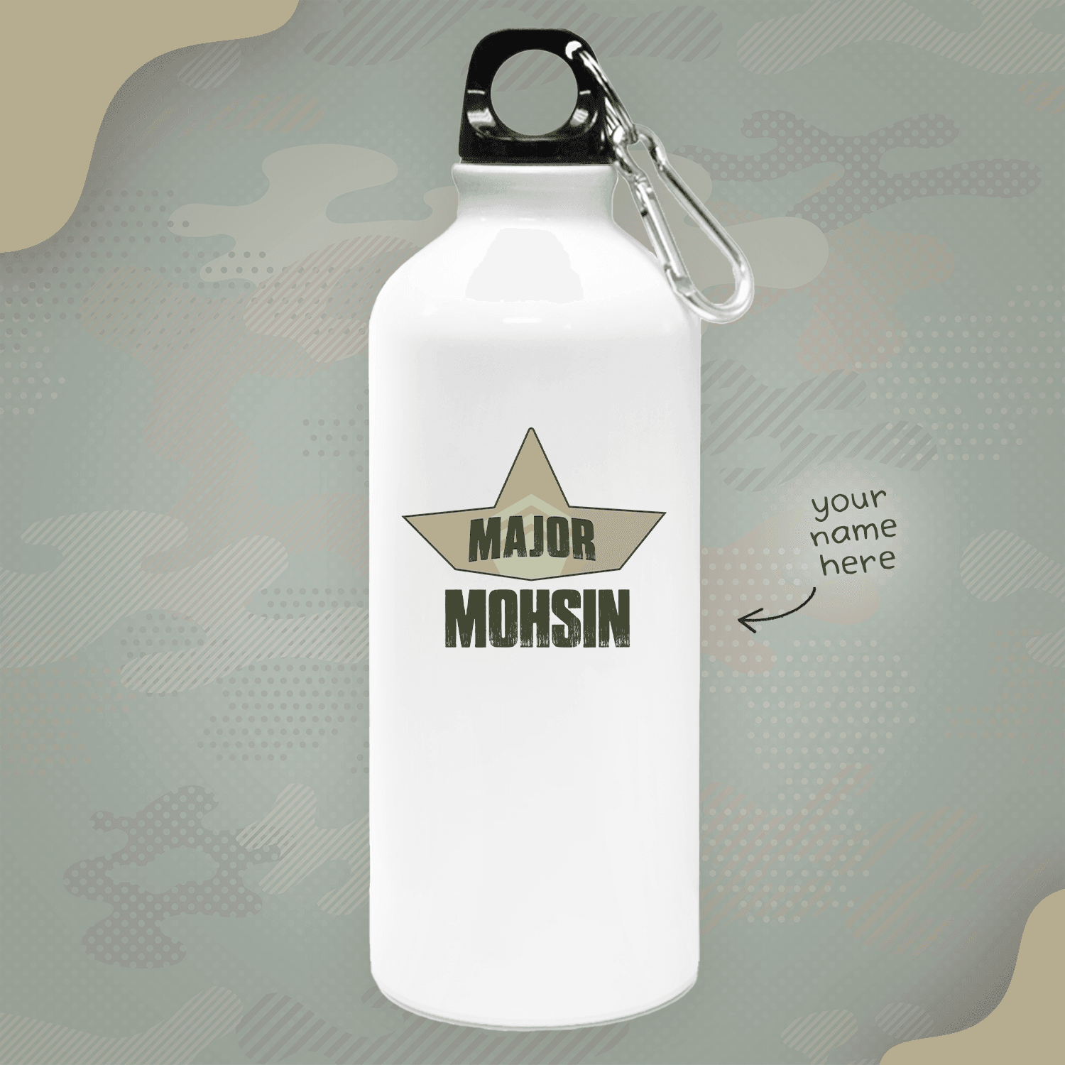 Personalized Bottle for Army Lovers | Major Badge | Ideal Gift For Army - Gift Lift