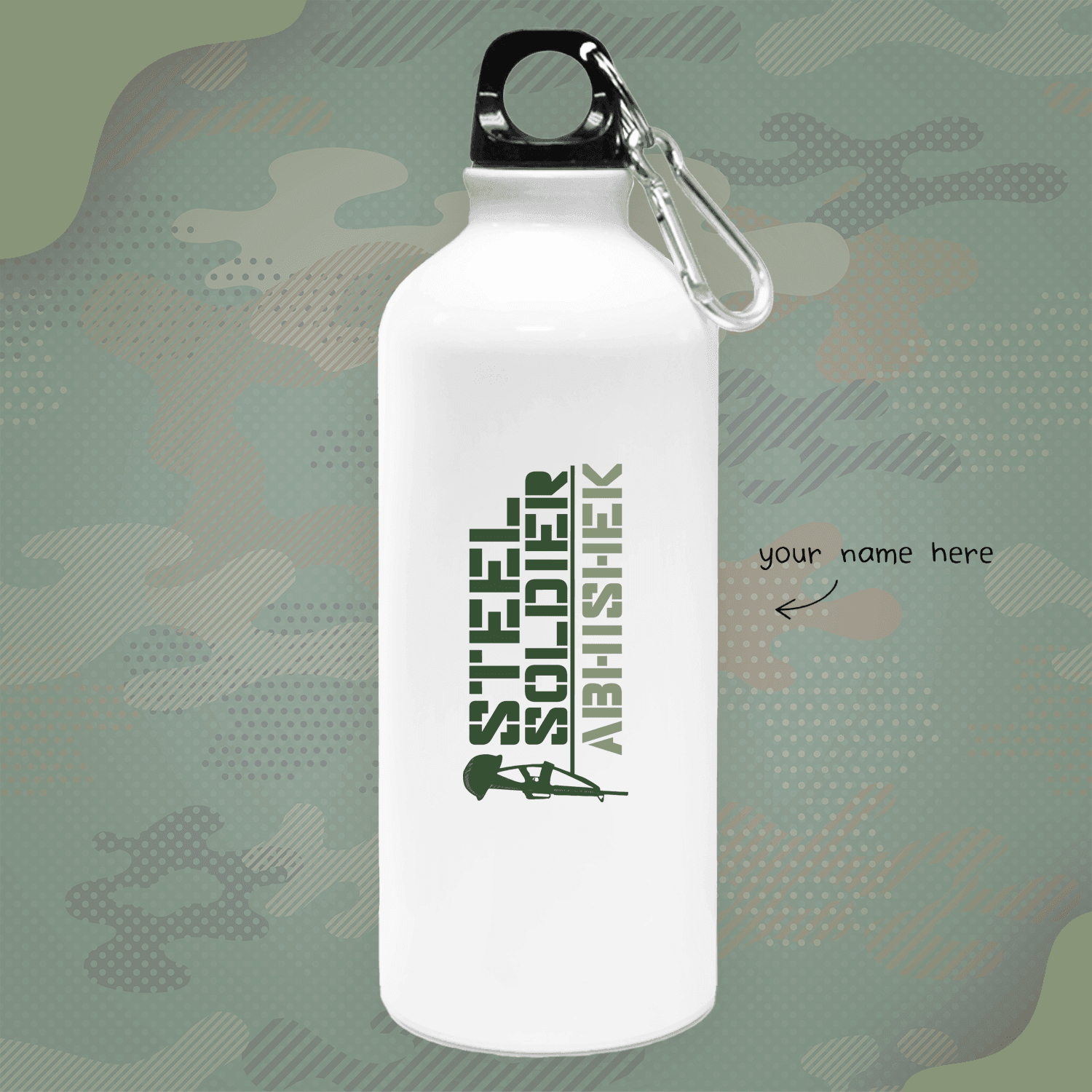Personalized Bottle for Army Lovers | Steel Soldier | Ideal Gift For Army - Gift Lift