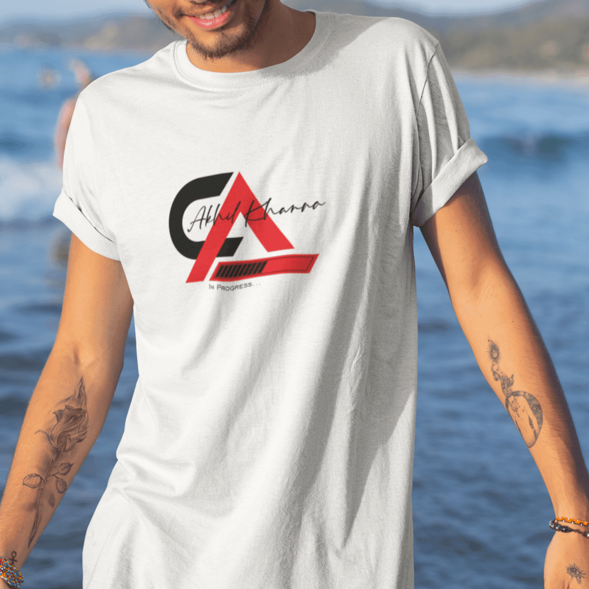 Personalized CA In Progress Name Art T-shirt - 100% Cotton - Gift Lift