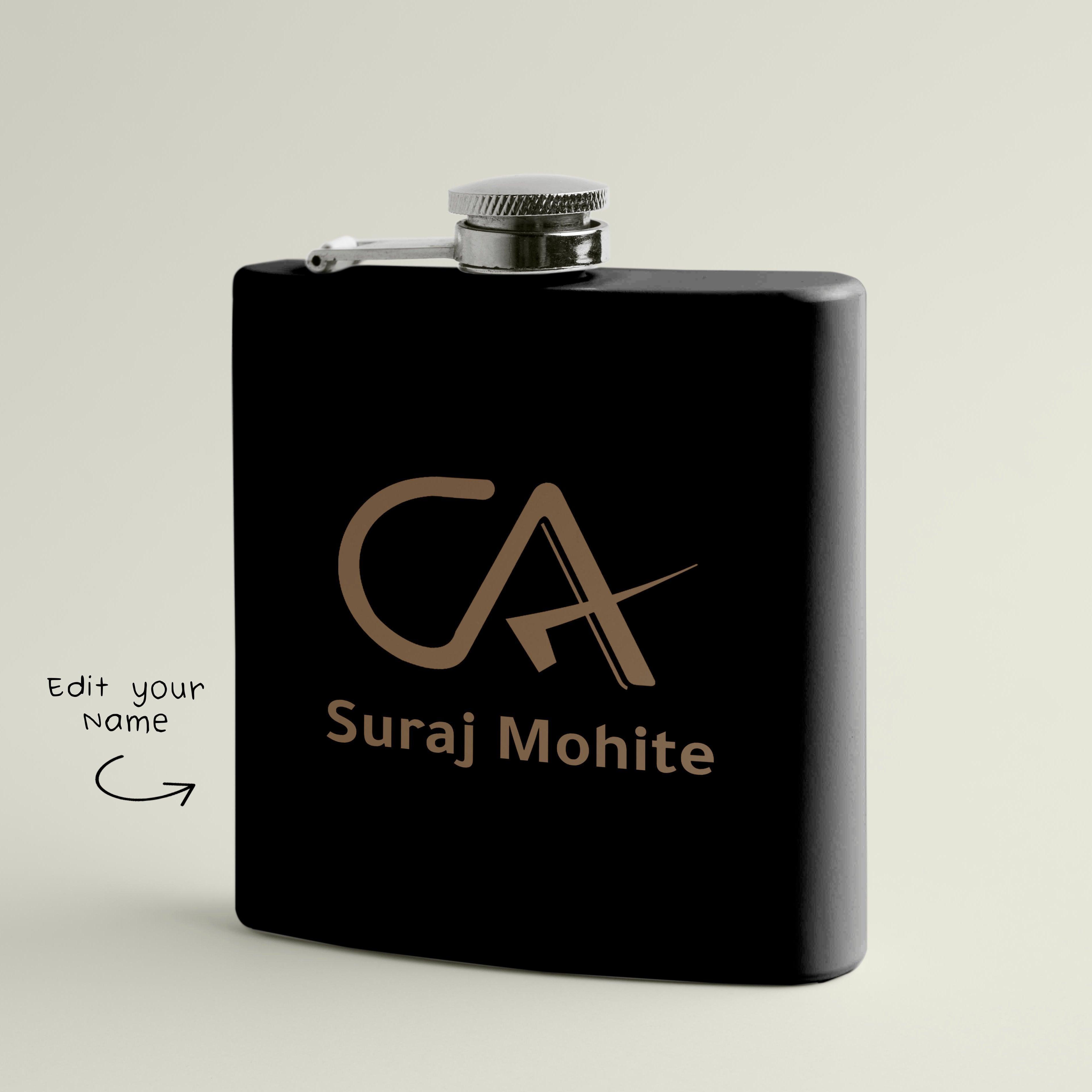 Personalized CA Name Art Hip Flask - Gift Lift