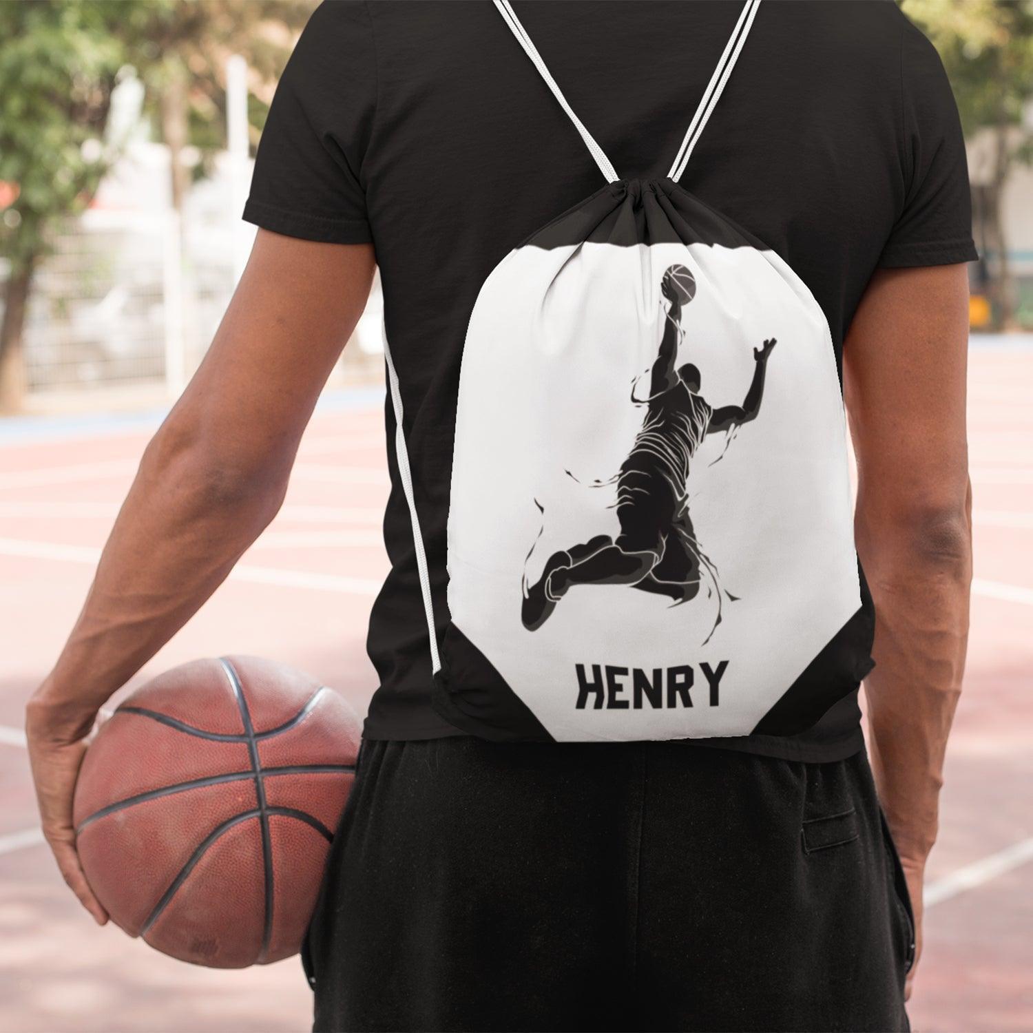 Personalized Chalkboard Basketball Drawstring Bag - Gift Lift