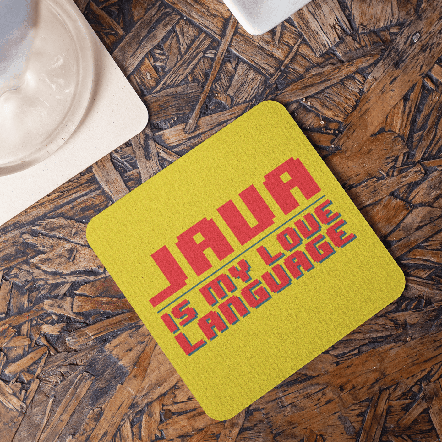 Personalized Coaster for Engineers - JAVA is my love language - Gift Lift