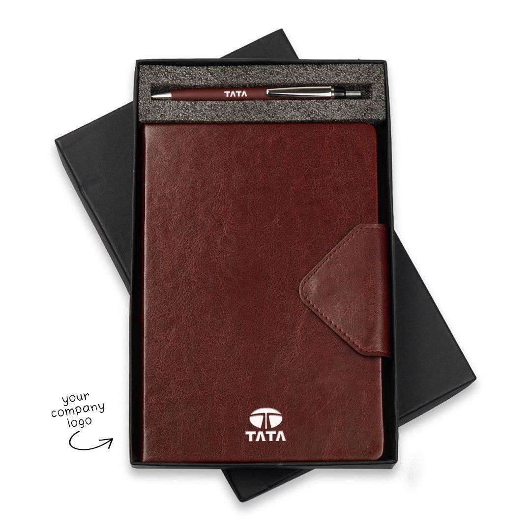 Personalized Company Logo - Brown color Diary & Pen Joining Kit - Gift Lift