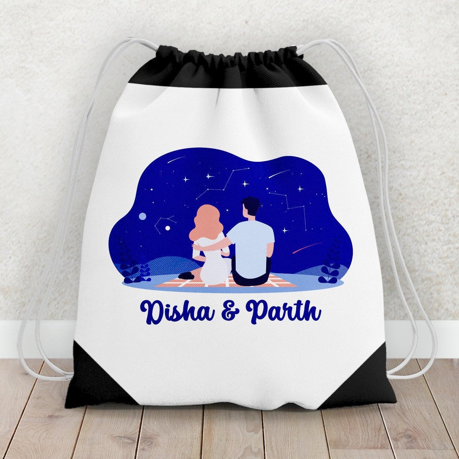 Personalized Couple Name Drawstring Bag - Gift Lift