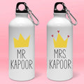 Personalized Crown Mr & Mrs Couple Water Bottle - Set of 2 Bottle - Gift Lift