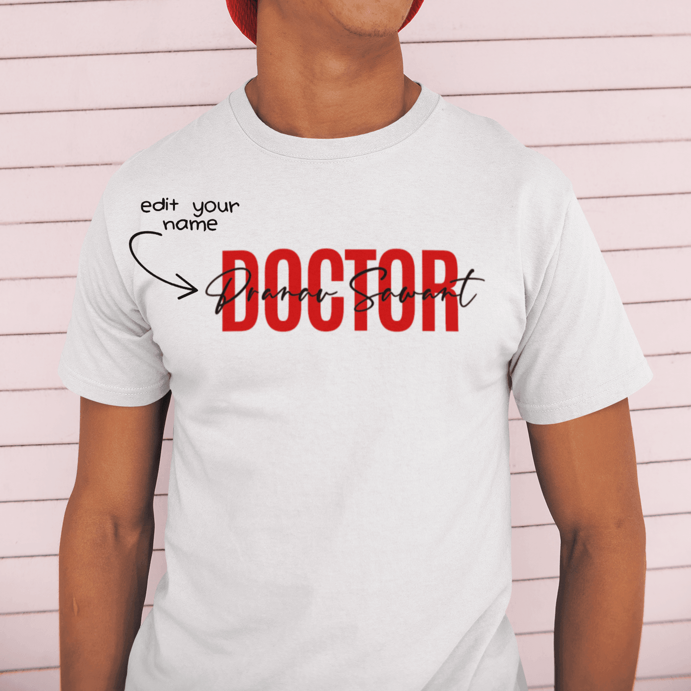 Personalized Doctor Art Unisex T-Shirt - 100% Cotton - White | Personalised Gift - Gift Lift