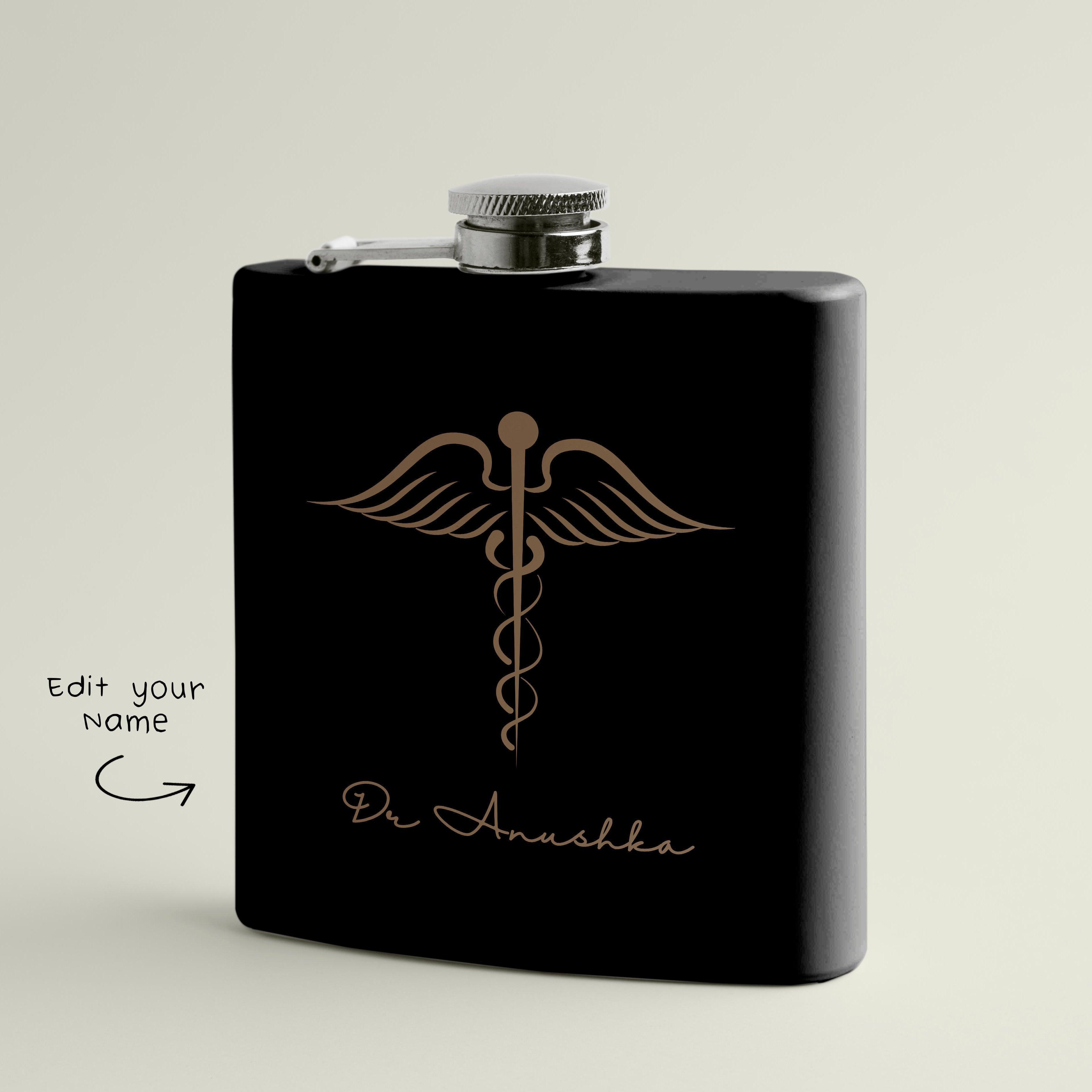 Personalized Doctor logo Art Hip Flask | Personalised Gifts - Gift Lift