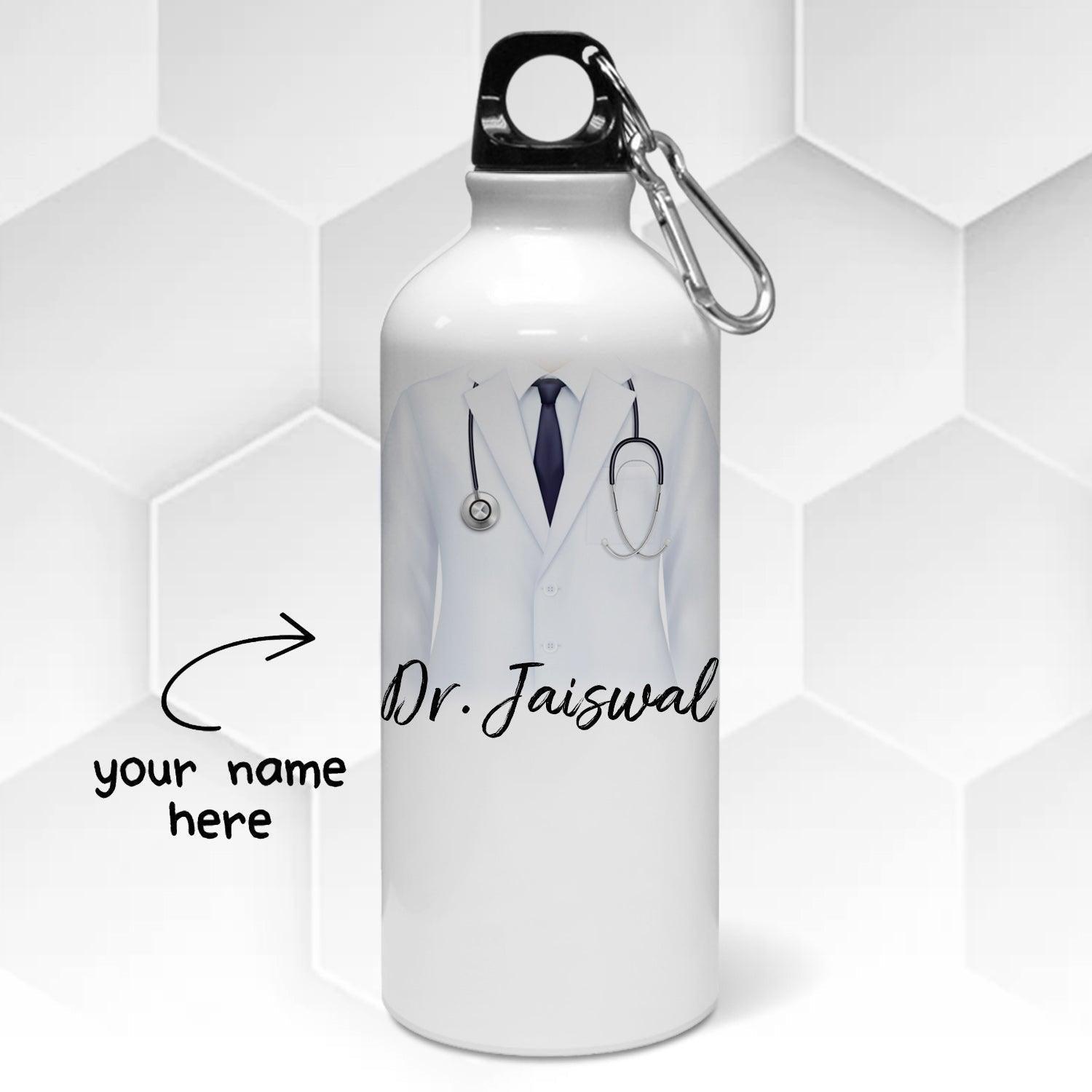 Personalized Doctor Uniform Art Water Bottle | Personalised Gift for Doctors - Gift Lift