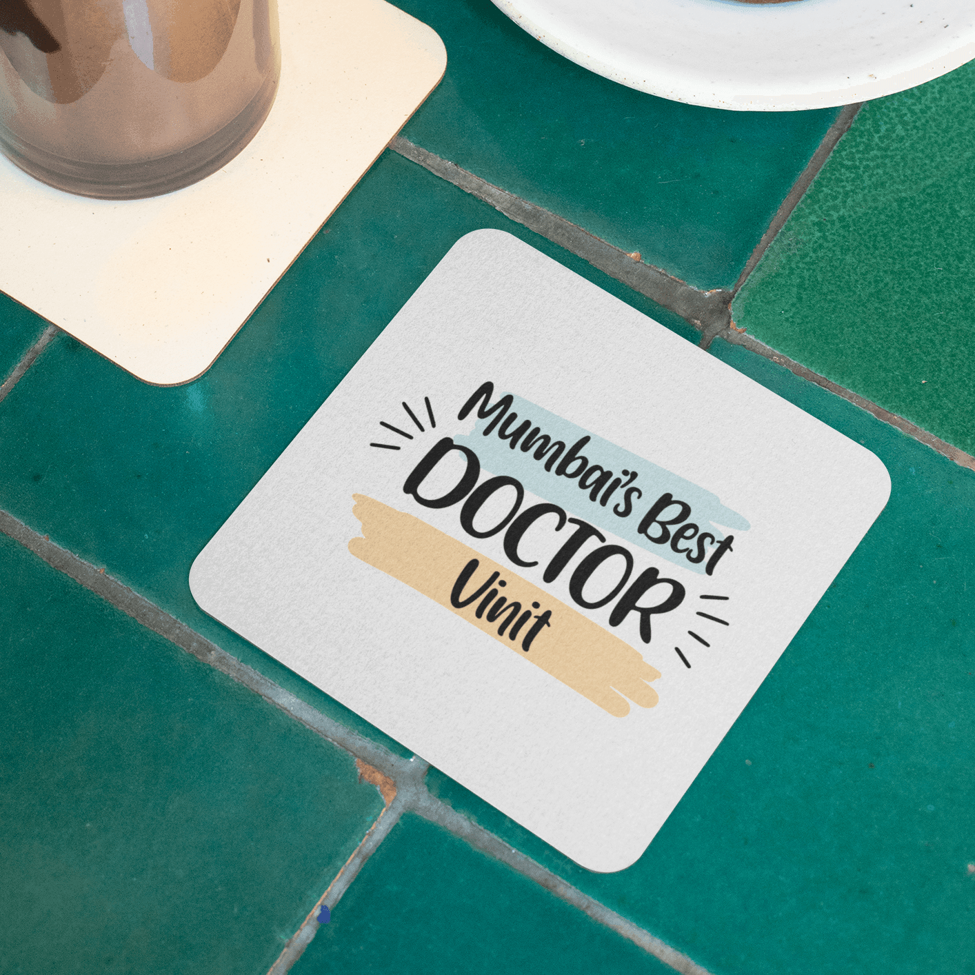 Personalized Dr. Best Art Coaster - Set of 2 | Personalised Gift - Gift Lift